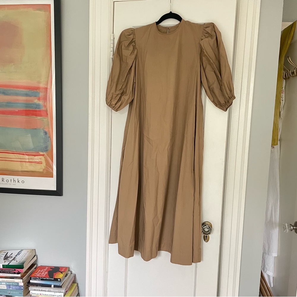 Boheme cotton poplin puff sleeve dress
